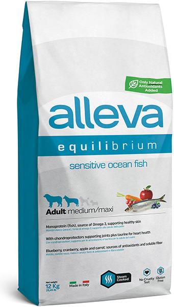 Сухой корм Alleva Equilibrium Sensitive Adult Medium/Maxi для собак средних и крупных пород (Океаническая Рыба)